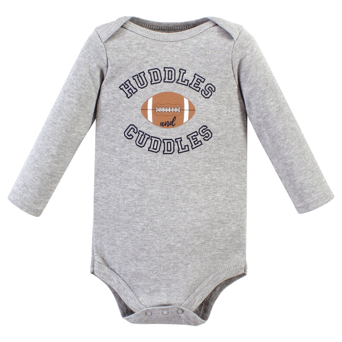Hudson Baby Infant Boy Long-Sleeve Bodysuits and Pants, Football Huddles