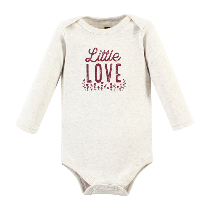 Hudson Baby Cotton Long-Sleeve Bodysuits, Little Love Flowers 5 Pack
