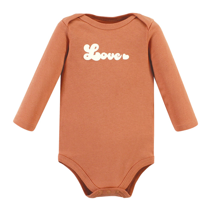 Hudson Baby Infant Girl Cotton Long-Sleeve Bodysuits, Magical Rainbow 5 Pack