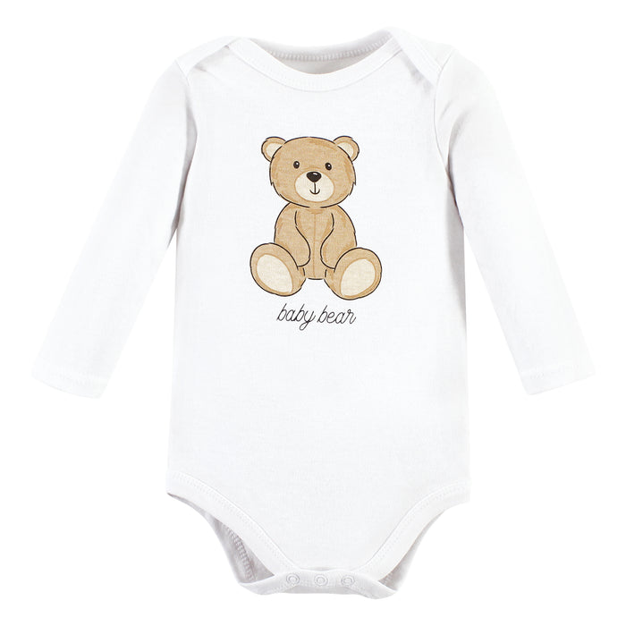 Hudson Baby Cotton Long-Sleeve Bodysuits, Teddy Bears 5-Pack