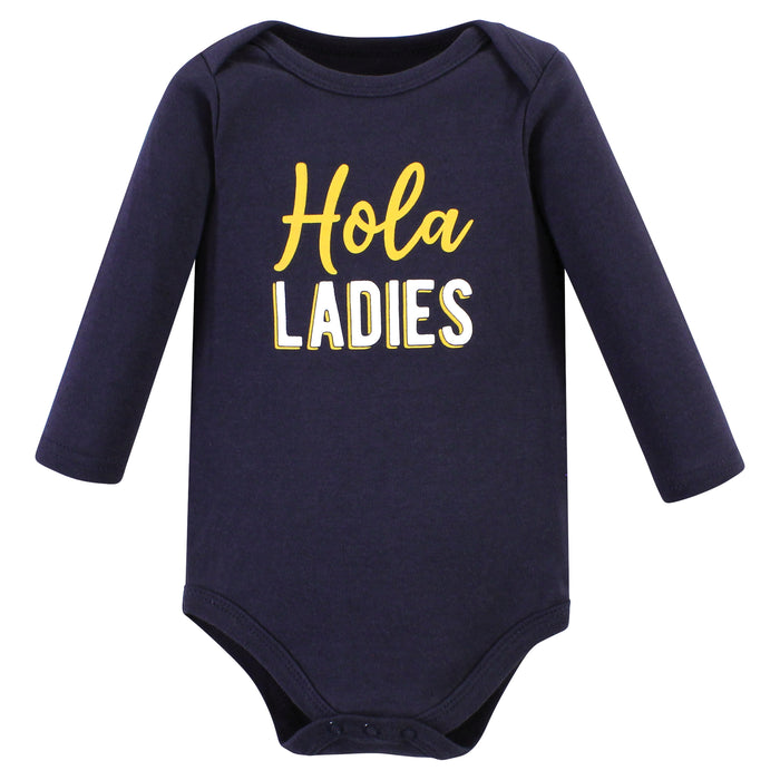Hudson Baby Infant Boy Cotton Long-Sleeve Bodysuits, Hola Ladies 5-Pack