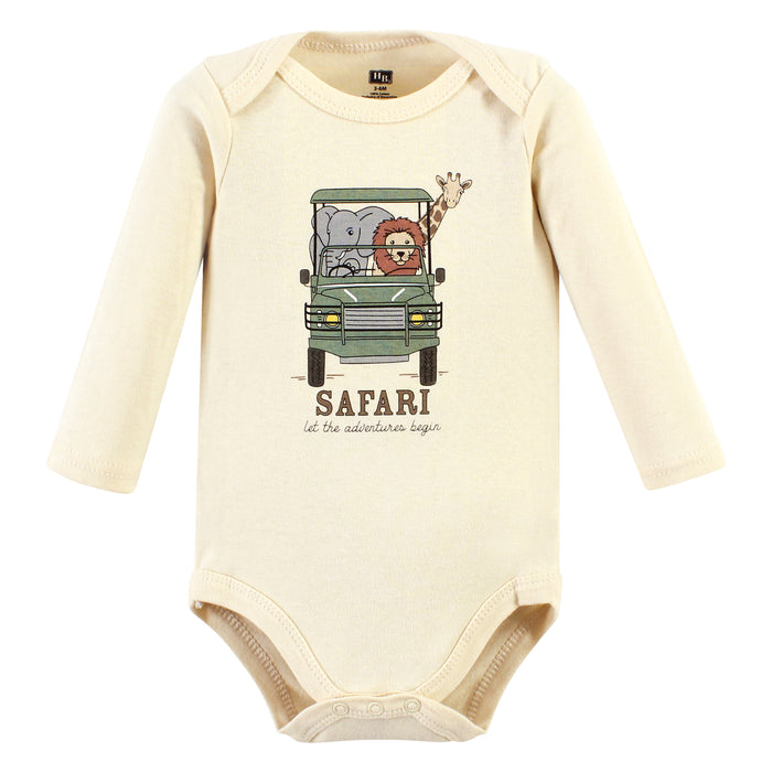 Hudson Baby Cotton Long-Sleeve Bodysuits, Going On Safari 5-Pack