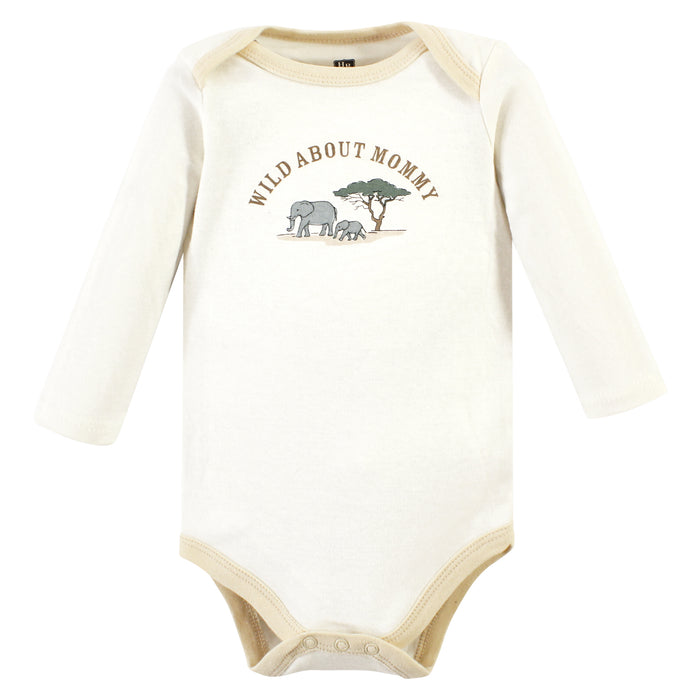 Hudson Baby Cotton Long-Sleeve Bodysuits, Going On Safari 5-Pack