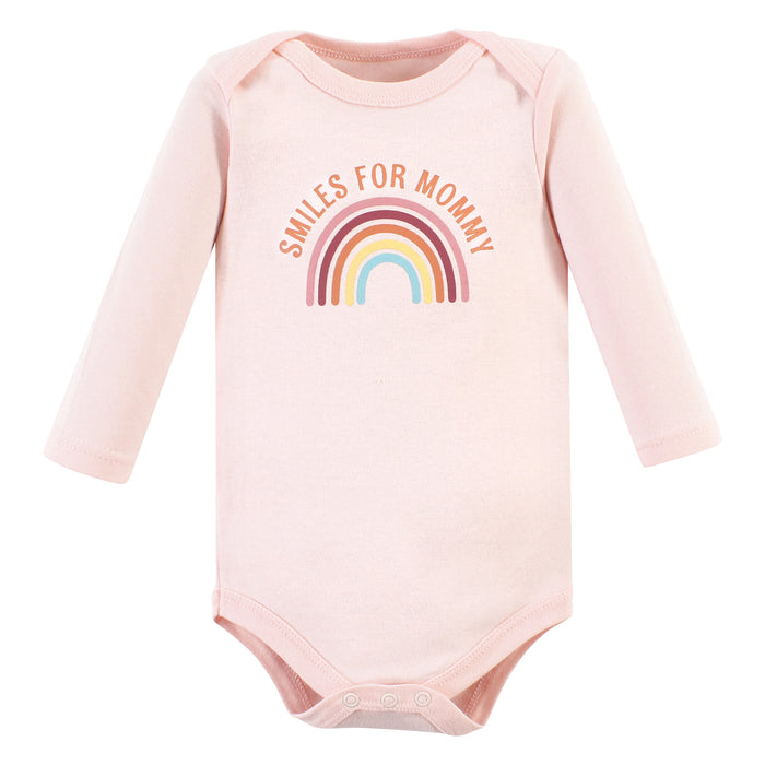Hudson Baby Cotton Long-Sleeve Bodysuits, Sunshine Rainbows 5-Pack