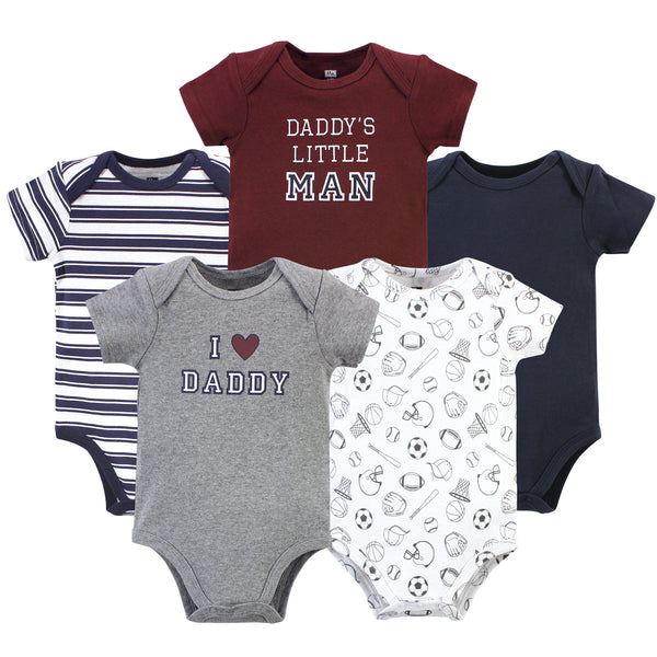 Hudson Baby Infant Boy Cotton Bodysuits, Boy Daddy 5-Pack