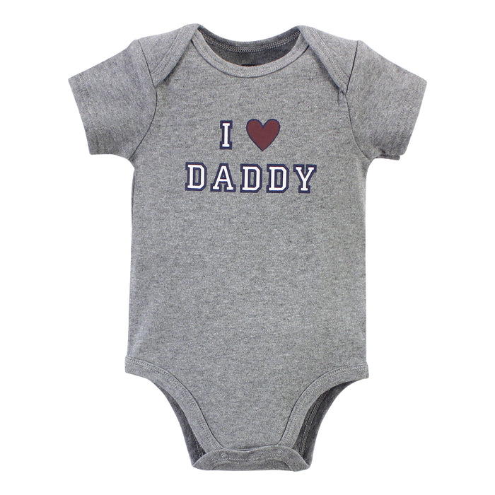 Hudson Baby Infant Boy Cotton Bodysuits, Boy Daddy 5-Pack