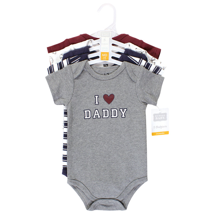 Hudson Baby Infant Boy Cotton Bodysuits, Boy Daddy 5-Pack