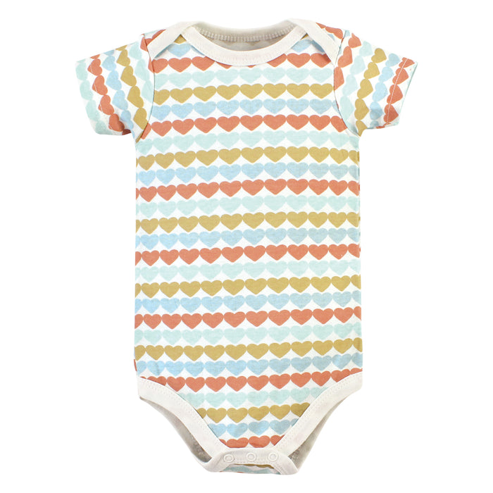 Hudson Baby Infant Girl Cotton Bodysuits, Magical Rainbow 5-Pack