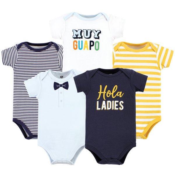 Hudson Baby Infant Boy Cotton Bodysuits, Hola Ladies 5-Pack