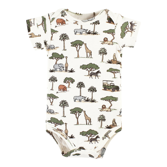 Hudson Baby 5-Pack Cotton Bodysuits, Going On Safari