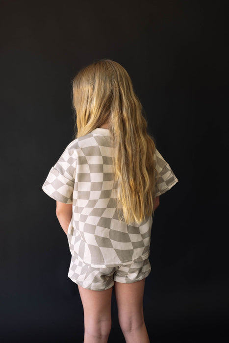 forever french baby Children's Short Set |  Wavy Checker