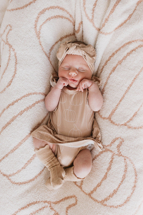 forever french baby Bamboo Ruffle Romper | Pumpkin Pie