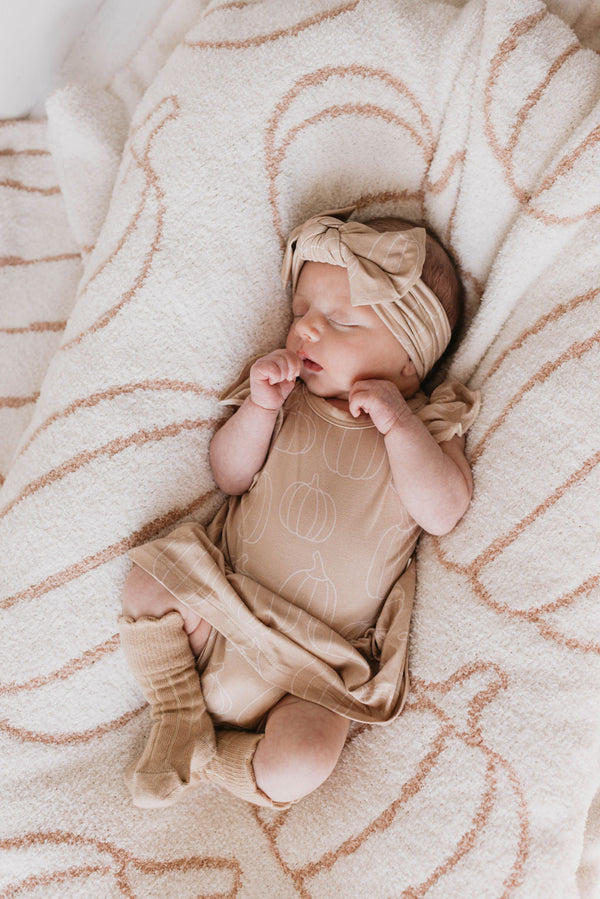 forever french baby Bamboo Ruffle Romper | Pumpkin Pie