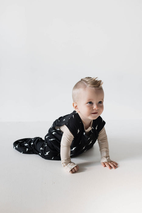 forever french baby Bamboo Sleep Sack | Midnight Lightning Bolt