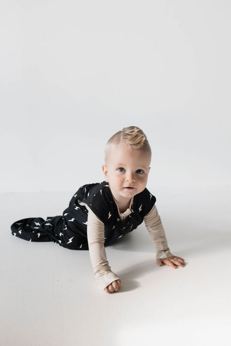 forever french baby Bamboo Sleep Sack | Midnight Lightning Bolt