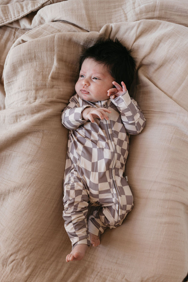 forever french baby Bamboo Zip Pajamas | Smokey Wave