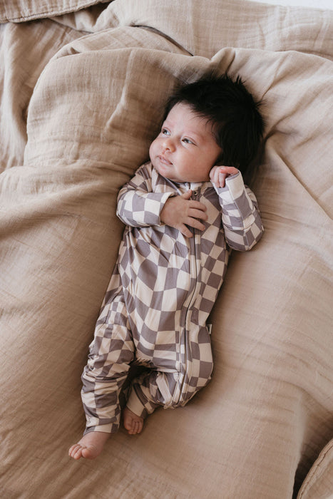 forever french baby Bamboo Zip Pajamas | Smokey Wave