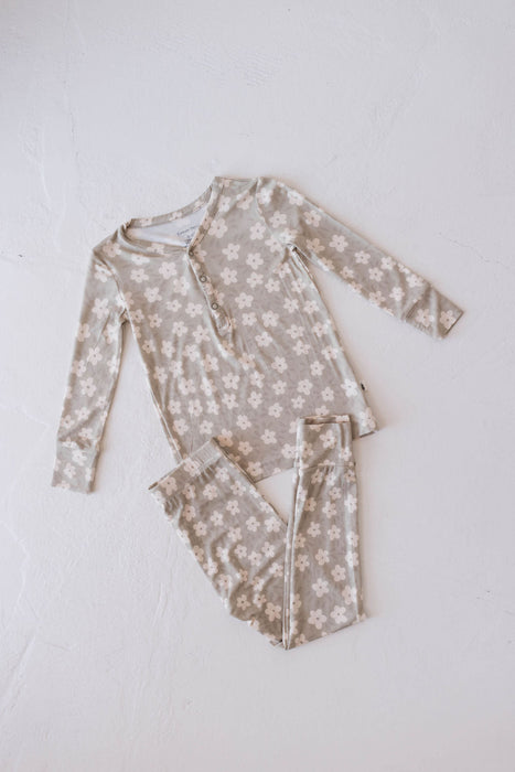 forever french baby Bamboo Two Piece Pajamas | French Gray Floral