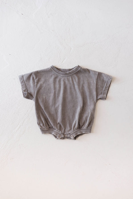 forever french baby Baby Romper | Vintage Washed Steel