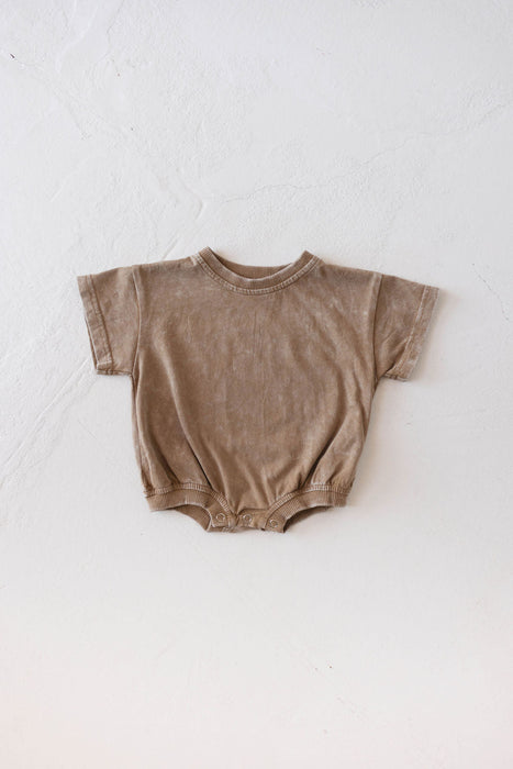 forever french baby Baby Romper | Vintage Washed Espresso