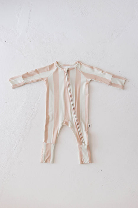 forever french baby Bamboo Zip Pajamas  | Candy Stripe