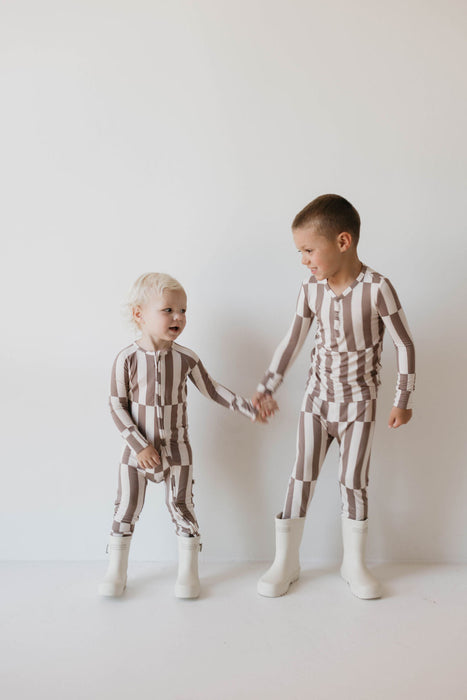 forever french baby Bamboo Zip Pajamas  | Tile Stack