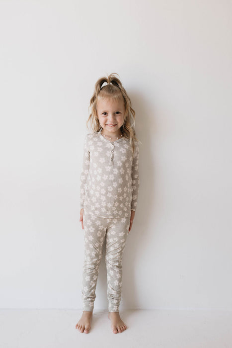 forever french baby Bamboo Two Piece Pajamas | French Gray Floral