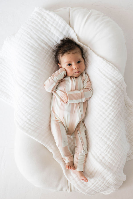 forever french baby Bamboo Zip Pajamas  | Candy Stripe