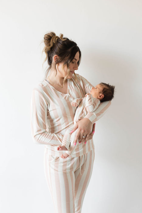 forever french baby Bamboo Zip Pajamas  | Candy Stripe