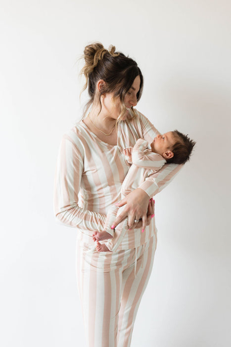 forever french baby Bamboo Zip Pajamas  | Candy Stripe