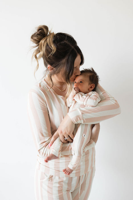 forever french baby Bamboo Zip Pajamas  | Candy Stripe