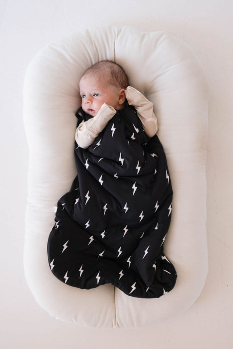 forever french baby Bamboo Sleep Sack | Midnight Lightning Bolt