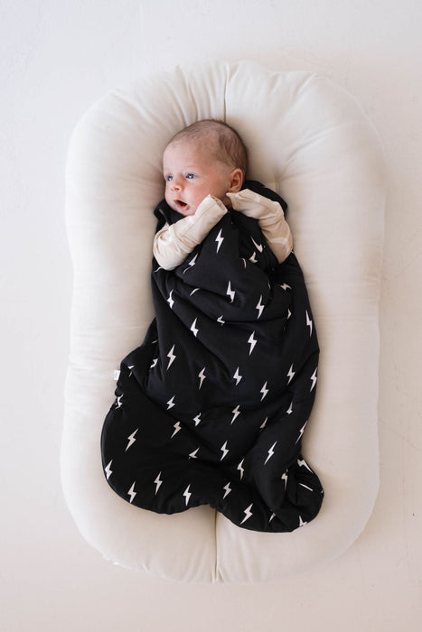 forever french baby Bamboo Sleep Sack | Midnight Lightning Bolt