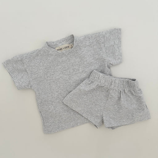 Winnie + Crew Lou Cotton Set in Heather Grey