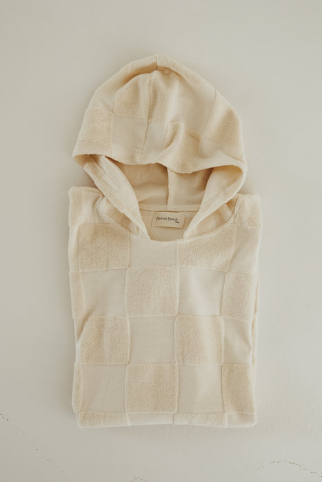 forever french Hooded Towel | Cream Checkerboard
