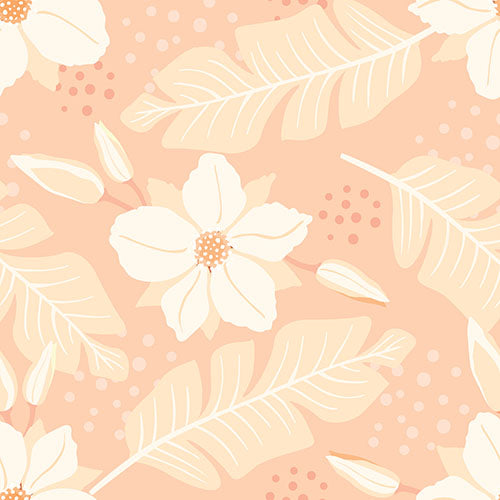 TeepeeJoy Flower Theme Nursery Wallpaper - Peach Petal Sprinkle