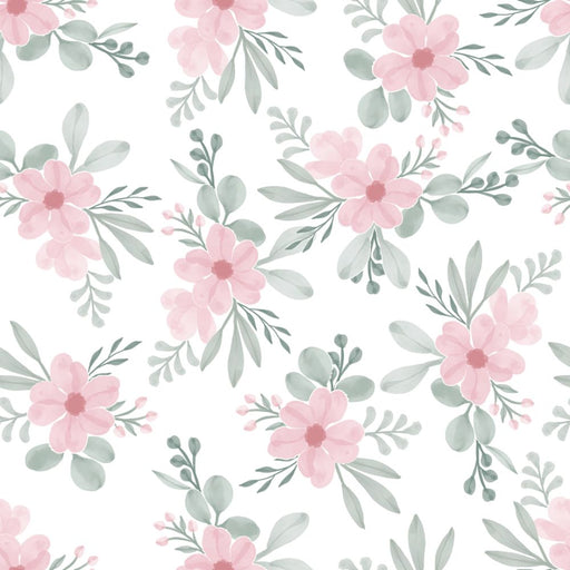 TeepeeJoy Flower Wallpaper for Nursery and Kids Rooms - Blush Blossom Serenity