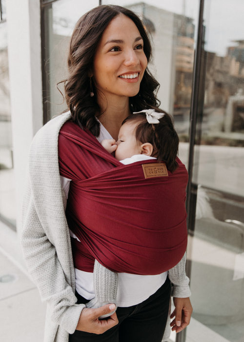 Tuck and Bundle Baby Wrap in Merlot