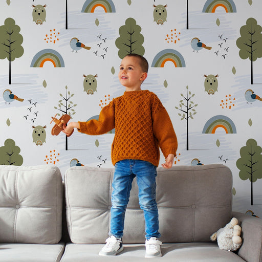 TeepeeJoy Birds Wallpaper for Nursery and Kids Rooms - Avian Melodies