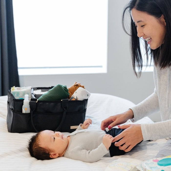 Sleepy Panda Diaper Caddy Vegan Leather