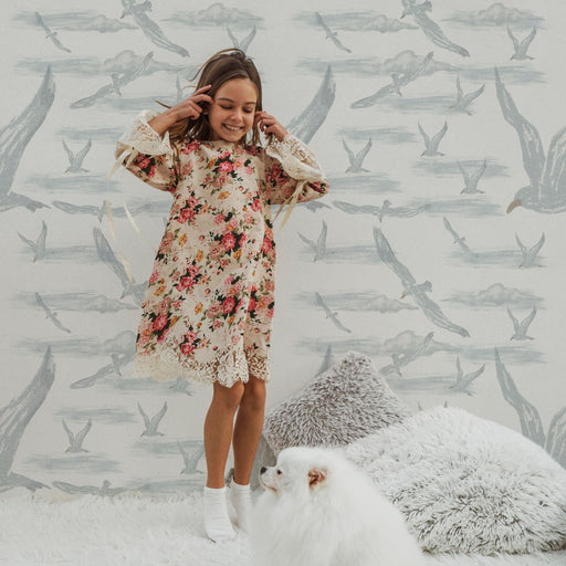 TeepeeJoy Birds Wallpaper for Nursery and Kids Rooms - Seagull Soar