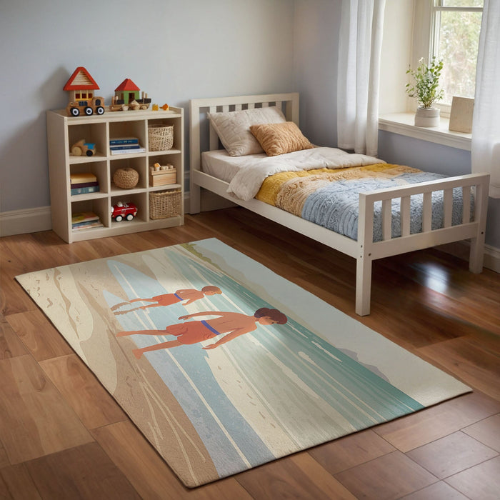 TeepeeJoy Beach Rug for Nursery and Kids Rooms - Sandy Toes