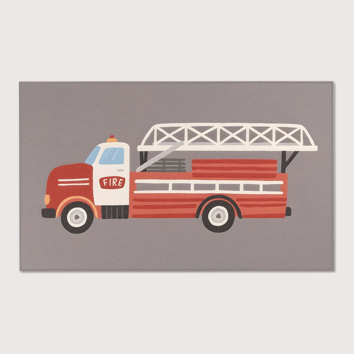 TeepeeJoy Firetruck Rug for Nursery and Kids Rooms - Rapid Red Rover