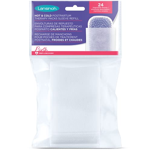 Lansinoh Hot & Cold Postpartum Therapy Packs Disposable Sleeve Refill, 24 Count