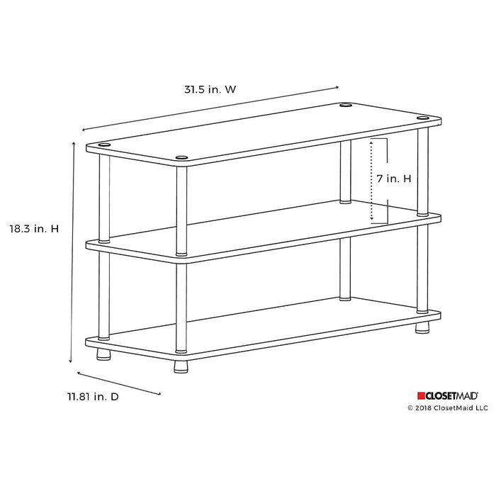 ClosetMaid 501500 3-Tier Shoe Organizer for 12 Pairs of Shoes, Cherry Finish