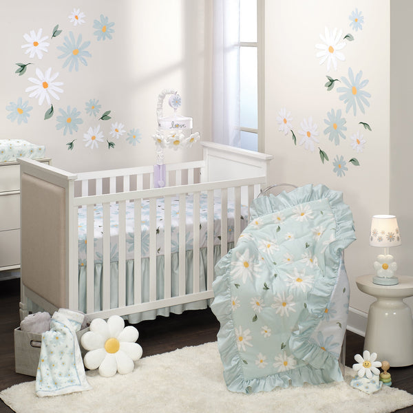 Lambs & Ivy Sweet Daisy 3-Pc Floral Baby Crib Bedding Set