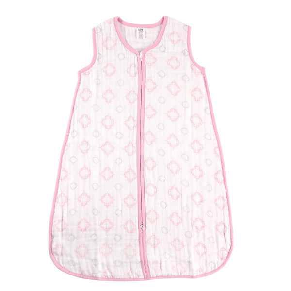 Hudson Baby Infant Girl Muslin Cotton Sleeveless Wearable Blanket, Damask