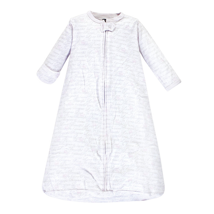 Hudson Baby Infant Girl Cotton Long-Sleeve Wearable Blanket, Script