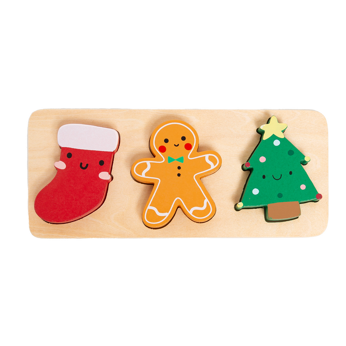 Pearhead 3 Piece Wooden Holiday Puzzle