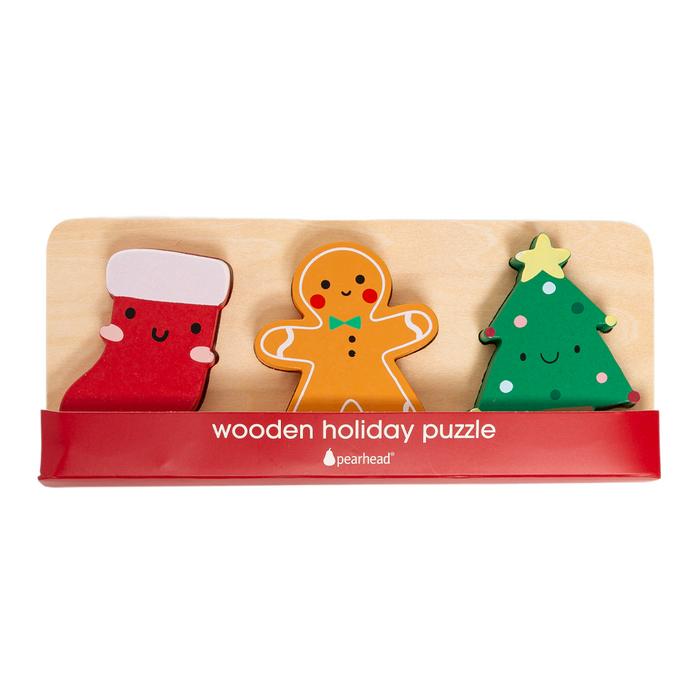 Pearhead 3 Piece Wooden Holiday Puzzle